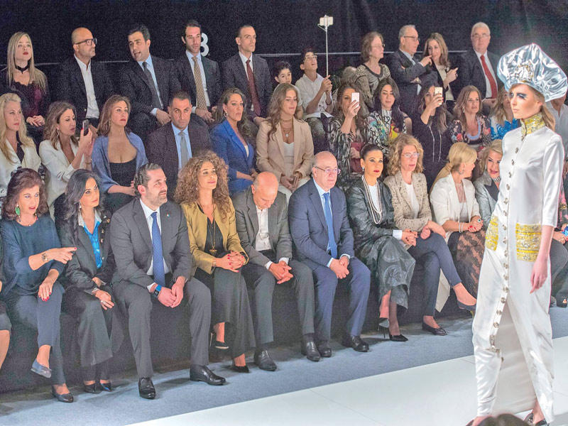 رئيس الحكومة سعد الحريري يحضر عرض أزياء للمصممة اللبنانية العالمية أمل أزهري خلال حفل أفتتاح أسبوع الموضة اللبنانية في بيروت مساء أمس الأولn