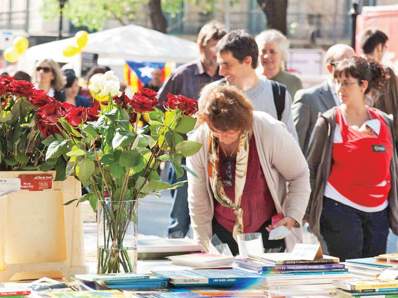  الكتب والورد في برشلونة