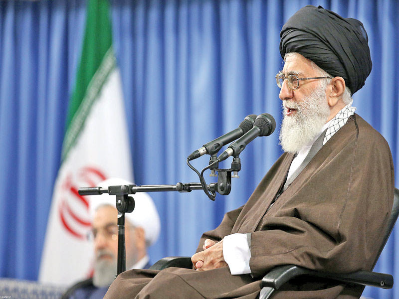 خامنئي يلقي كلمته أمس    (رويترز)