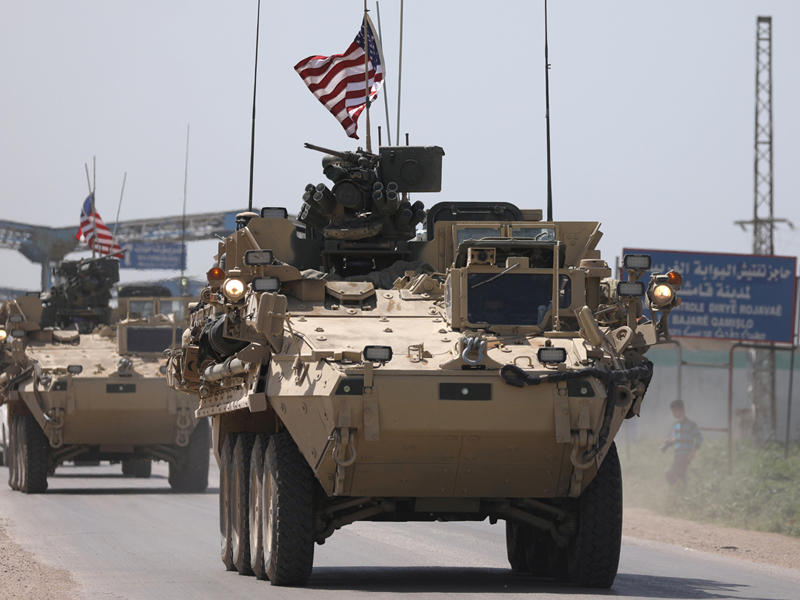 المركبات العسكرية الاميركية فى مدينة القامشلي 