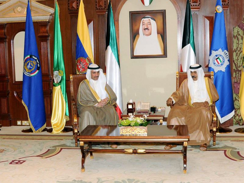 سمو ولي العهد الشيخ نواف الأحمد، استقبل بقصر بيان، صباح أمس، رئيس مجلس الأمة مرزوق الغانم