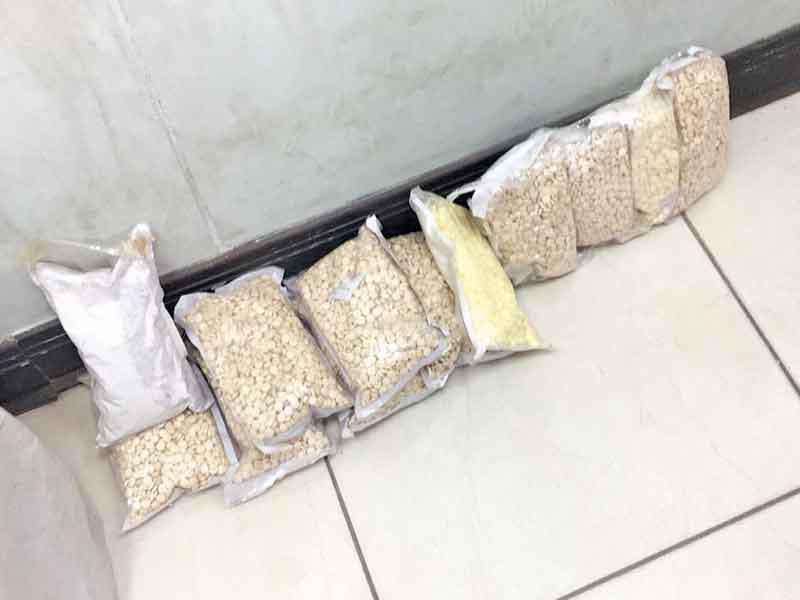 جانب من الحبوب المضبوطة