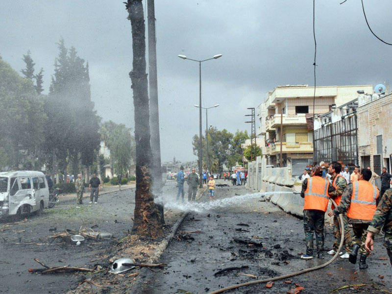 انفجار في حي الزهراء في مدينة حمص