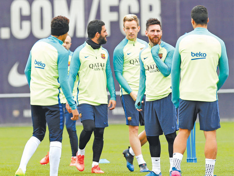 جانب من تدريبات برشلونة