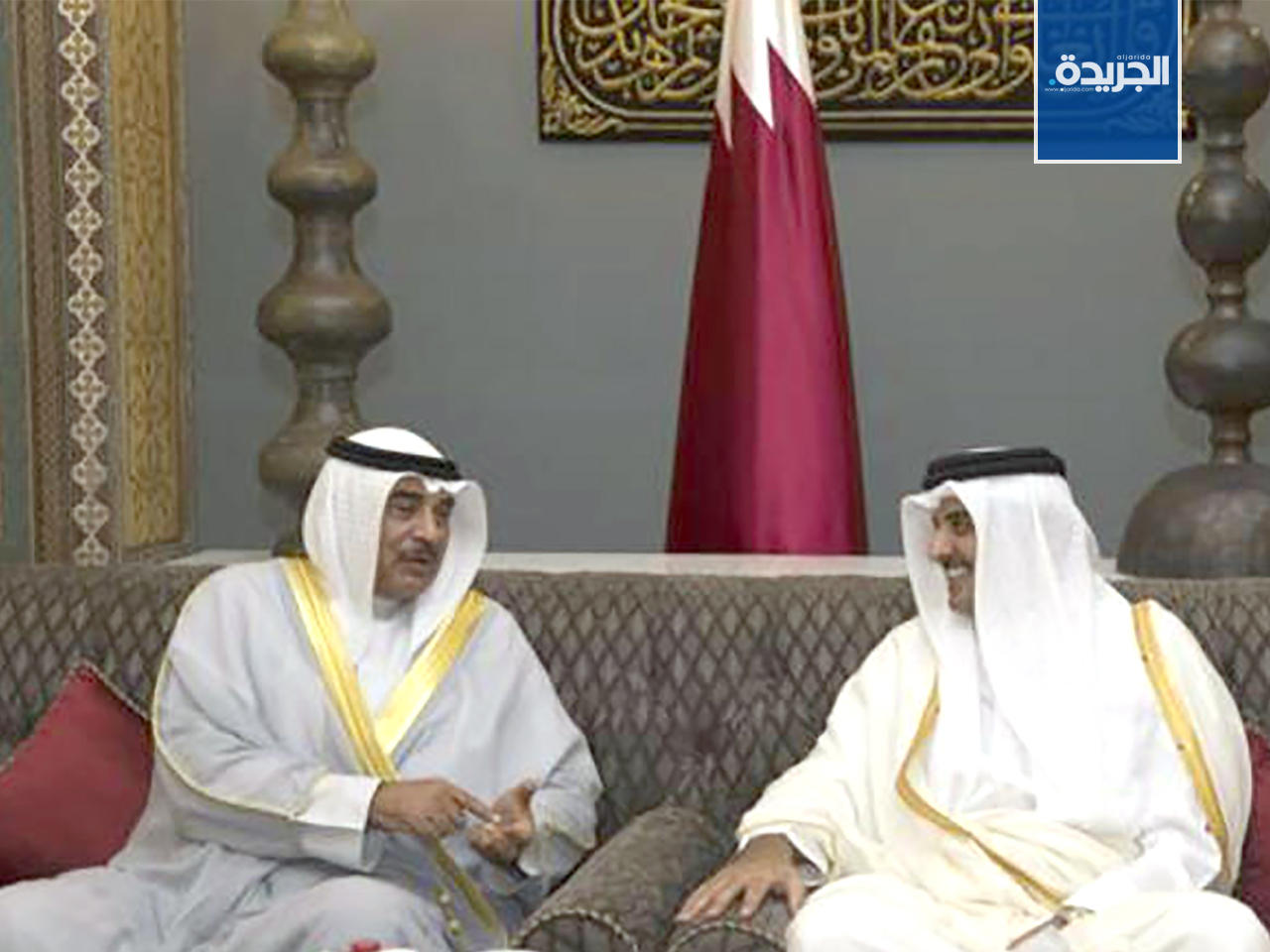  أمير دولة قطر الشقيقة الشيخ تميم بن حمد آل ثاني يستقبل الشيخ صباح خالد الحمد الصباح النائب الأول لرئيس مجلس الوزراء ووزير الخارجية