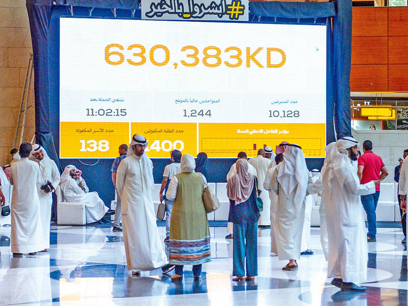 جانب من اجواء اطلاق الحملة في ساعتها الاولى أمس (تصوير نوفل ابراهيم)