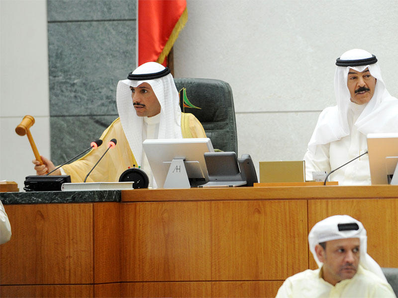 الغانم أثناء جلسة أمس