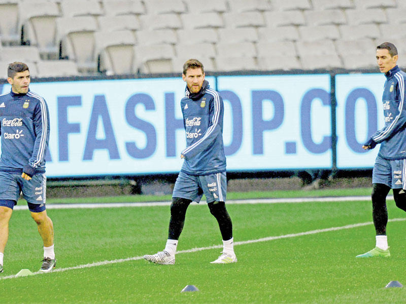 جانب من تدريبات المنتخب الأرجنتيني