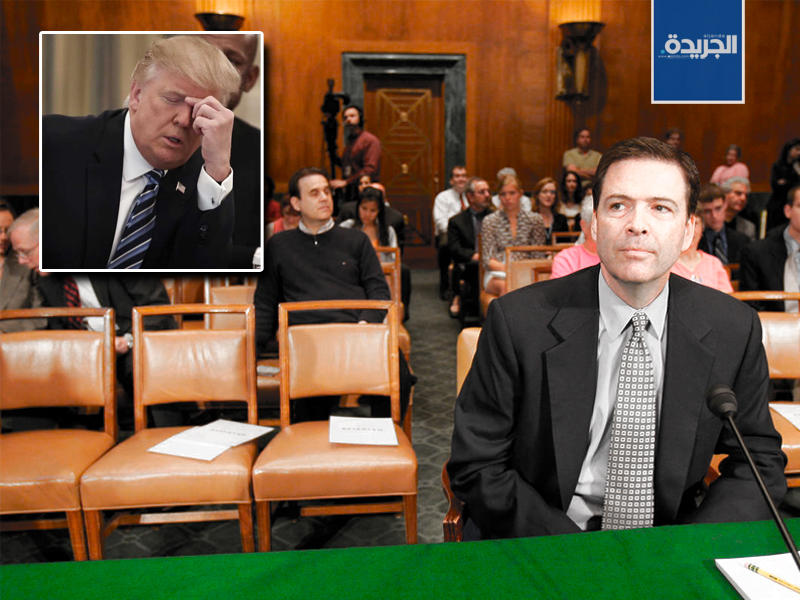 مدير الإف بي آي المقال كومي في جلسة الاستماع في الكونغرس أمس