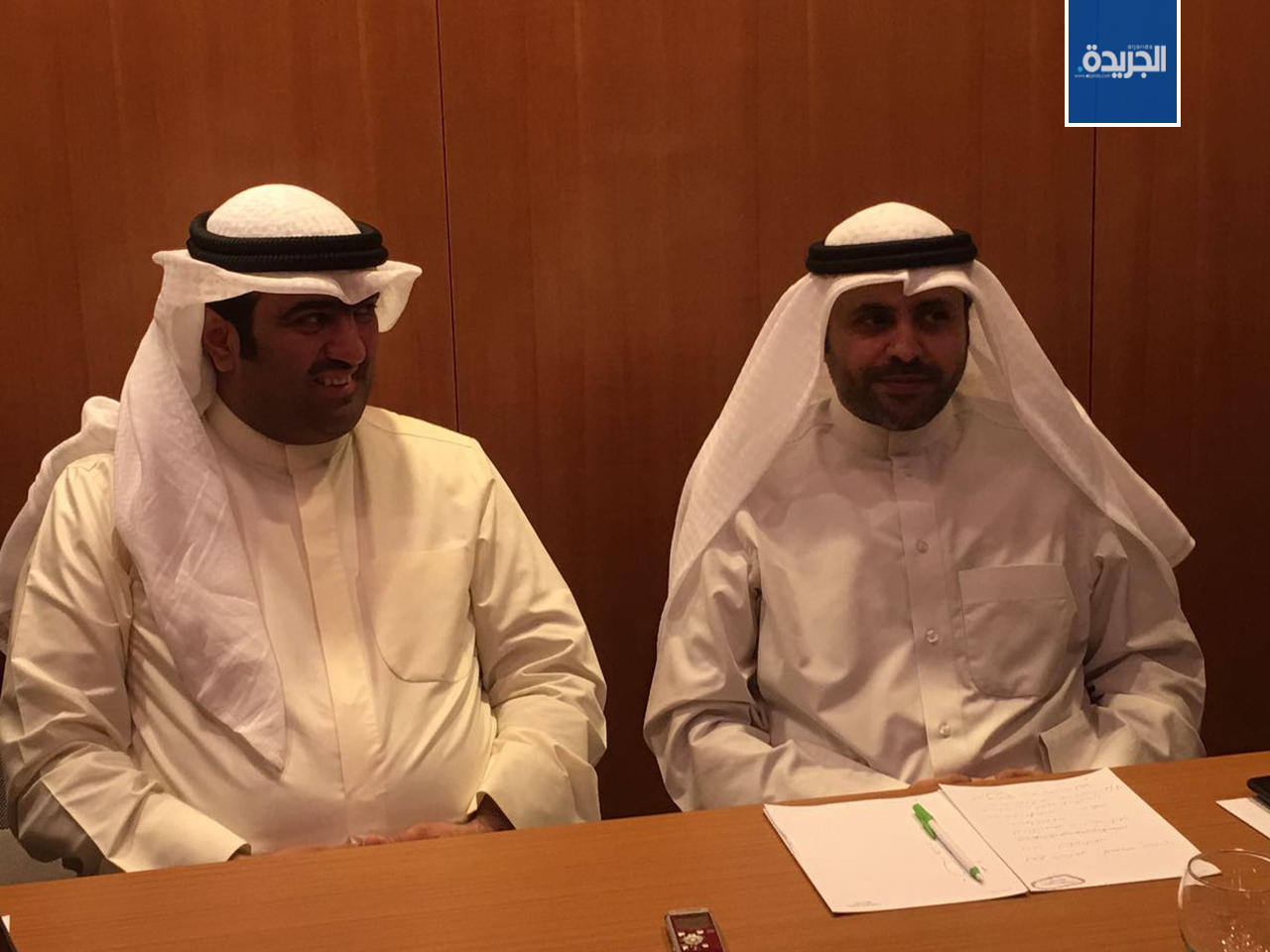 وزير التجارة والصناعة خالد الروضان مع وزير البلدية والأوقاف محمد الجبري