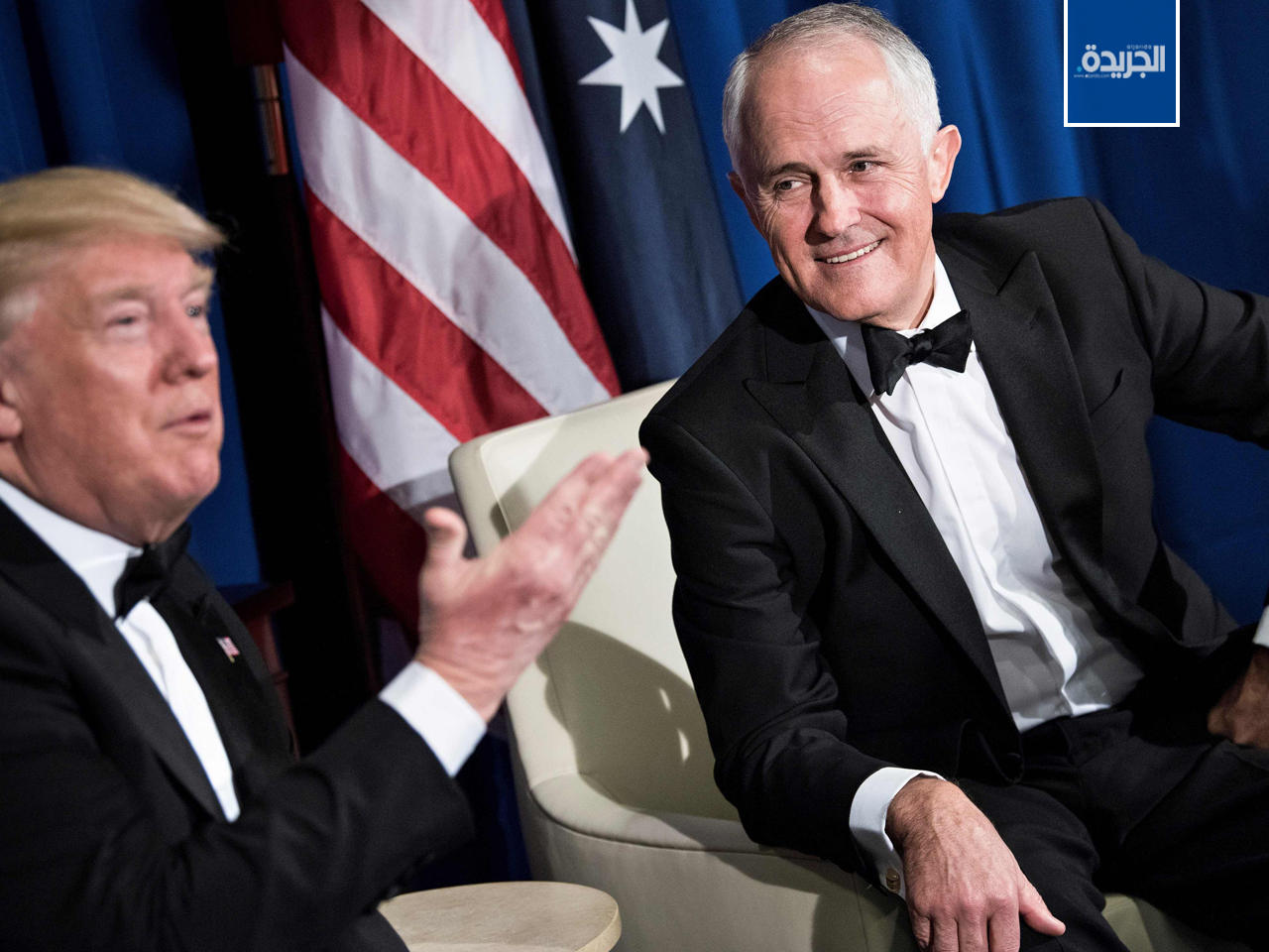 رئيس الوزراء الأسترالي مالكولم تورنبول والرئيس الأمريكي دونالد ترامب قبل اجتماع في نيويورك مايو الماضي