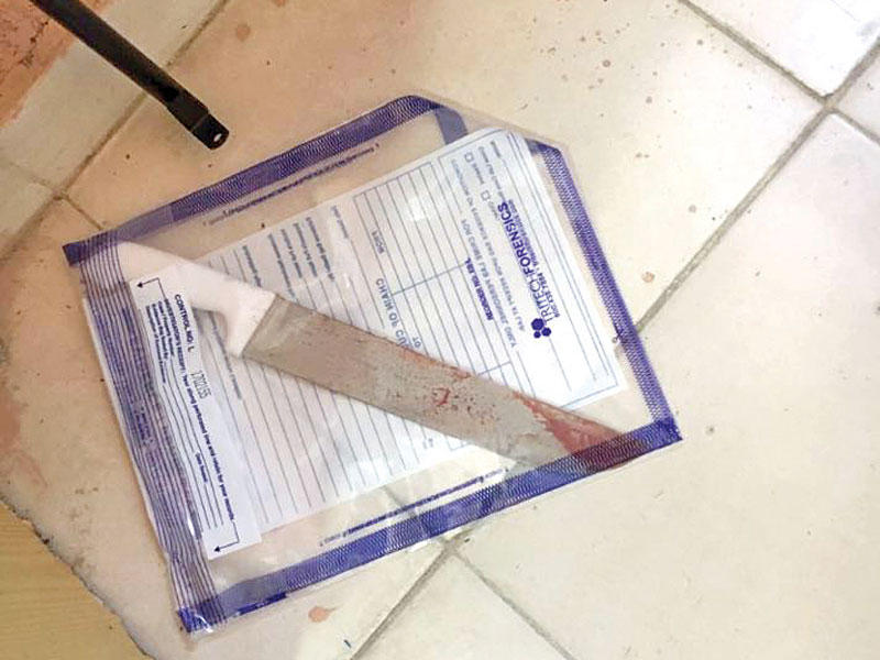 السكين المستخدمة بالجريمة