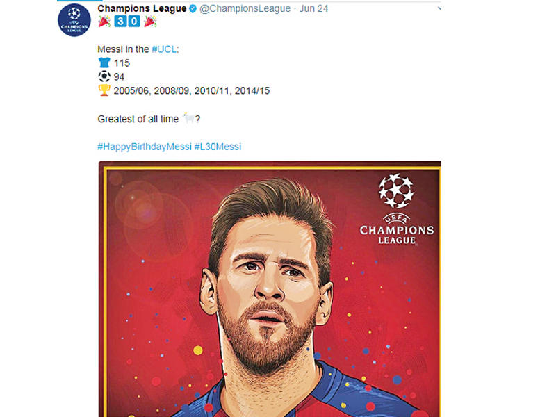 تغريدة حساب دوري الأبطال التي اثارت ضجة