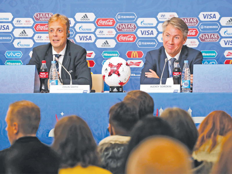 الرئيس التنفيذي للجنة أليكسي سوروكين خلال المؤتمر الصحافي