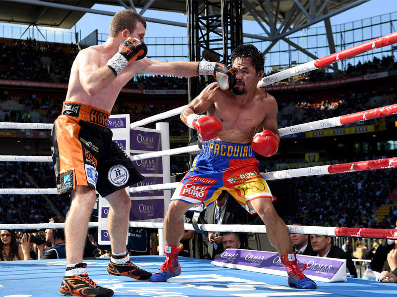 الأسترالي هورن يسدد لكمة قوية لباكياو