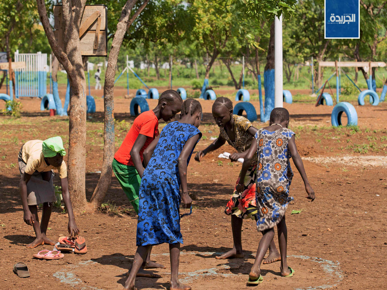 أطفال يلعبون في مخيم بلان إنترناشونال في غامبيلا بإثيوبيا