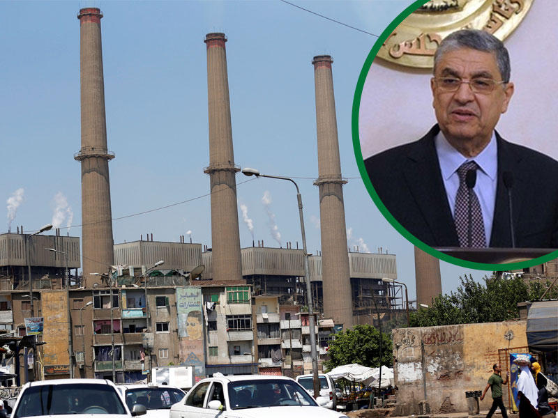 محطة كهرباء جنوب القاهرة لتوزيع الكهرباء وفي الإطار وزير الكهرباء المصري محمد شاكر
