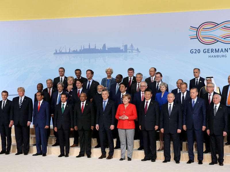 زعماء وممثلو الدول المشاركة في قمة العشرين بهامبورغ 