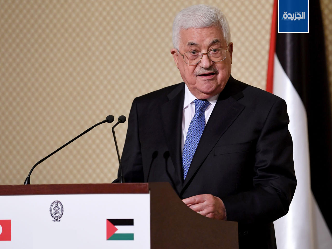 محمود عباس في مؤتمر صحافي بعد لقائه الرئيس التونسي في 6 يوليو الماضي