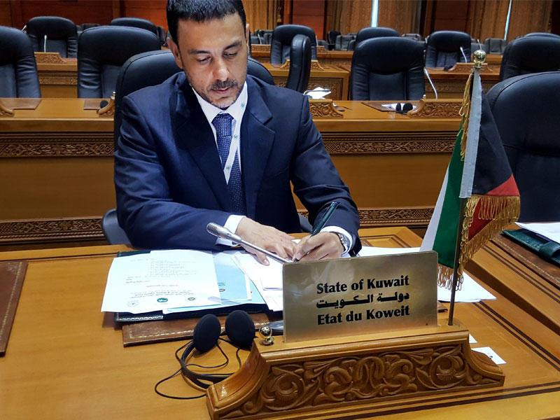 الأمين العام للجنة الوطنية الكويتية للتربية والعلوم والثقافة خالد الرشيد خلال مشاركته في الاجتماع التنسيقي لأمناء اللجان الوطنية للتربية والعلوم والثقافة في الدول الأعضاء بمنظمة (ايسيسكو)