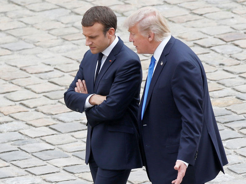  الرئيسان ايمانويل ماكرون ودونالد ترامب