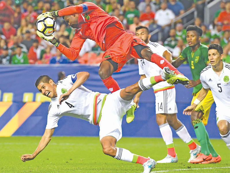 جانب من لقاء المكسيك وجامايكا