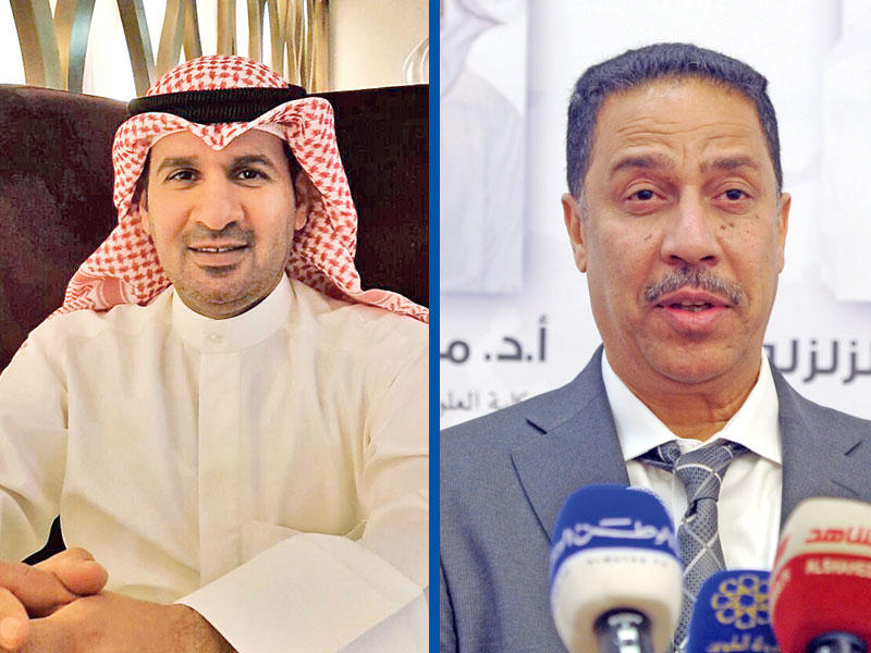 عميد كلية التربية الأساسية في الهيئة العامة للتعليم التطبيقي والتدريب د. فهد الرويشد -  رئيس قسم التربية البدنية والرياضة بكلية التربية الاساسية في «التطبيقي» د. عبدالله الغصاب