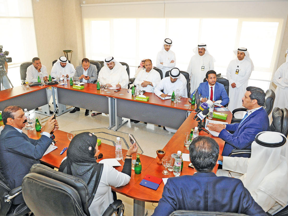 الحربي أثناء المؤتمر الصحافي