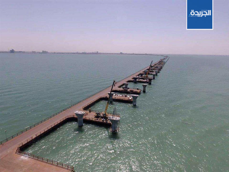 صورة لمشروع جسر جابر من الجو