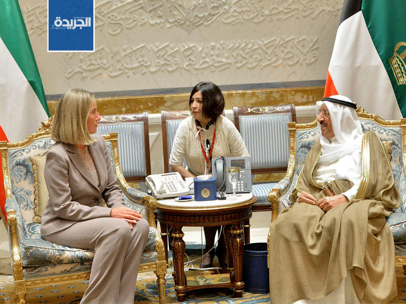  سمو الأمير مستقبلا الممثلة العليا لشؤون الخارجية والسياسة الأمنية في الاتحاد الأوروبي نائبة رئيس المفوضية الاوروبية فديريكا موغيريني