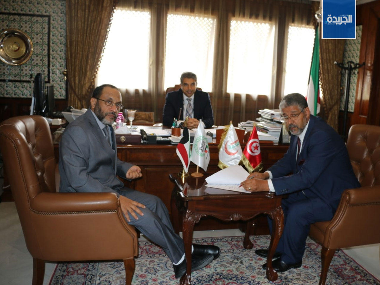  ممثل ب(بيت الزكاة) عبدالله الحيدر يلتقي مدير جمعية (مرحمة) التونسية محسن الجندوبي 