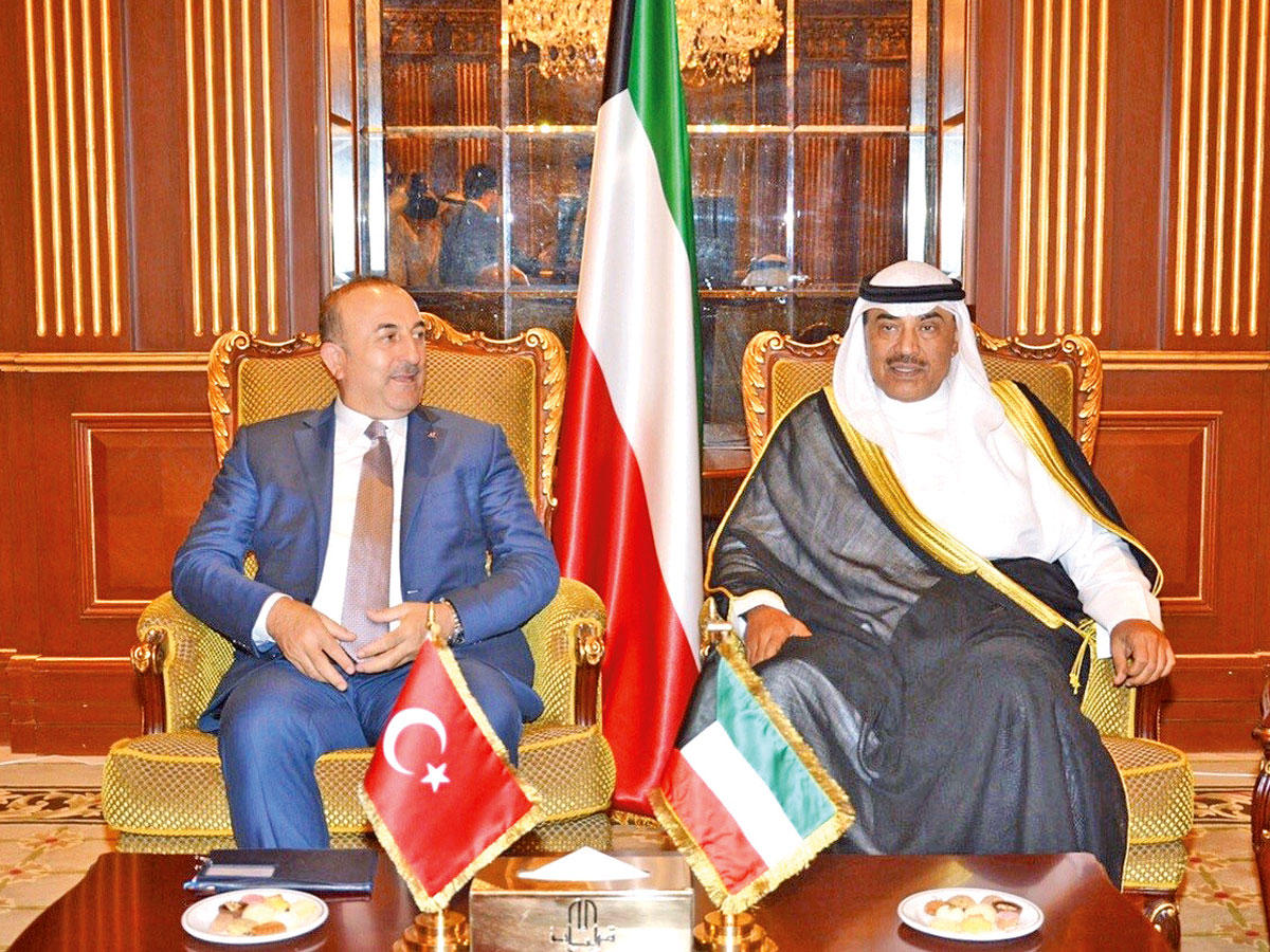 الخالد خلال استقبال وزير خارجية تركيا