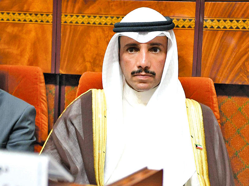 الغانم أثناء مشاركته في مؤتمر الاتحاد البرلماني العربي