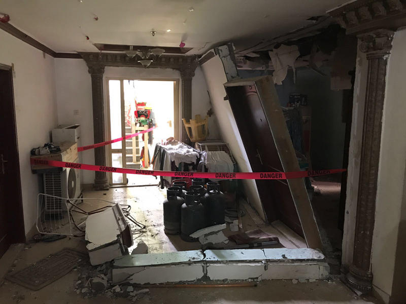 آثار انفجار الغاز في السالمية