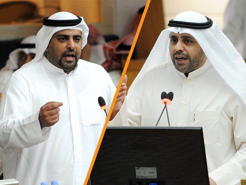 وزير الأوقاف والشؤون الإسلامية وزير البلدية محمد الجبري والنائب راكان النصف