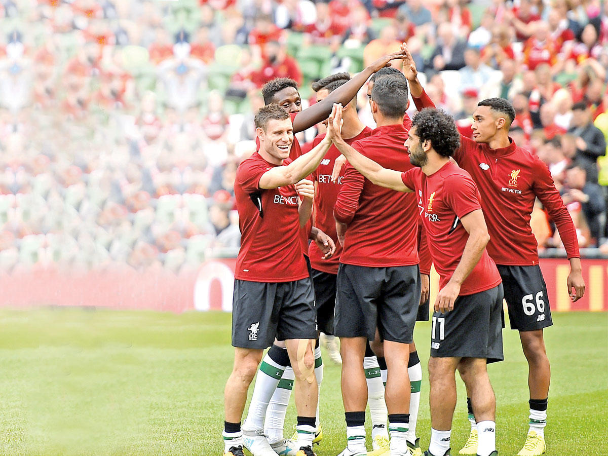 لاعبو ليفربول قبل بداية المباراة