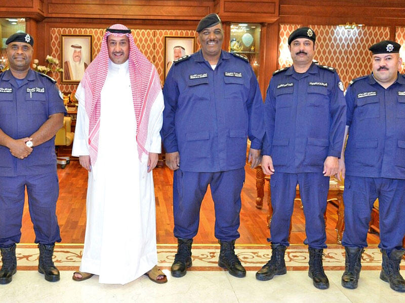  الحمود خلال استقباله عدداً من القيادات الأمنية