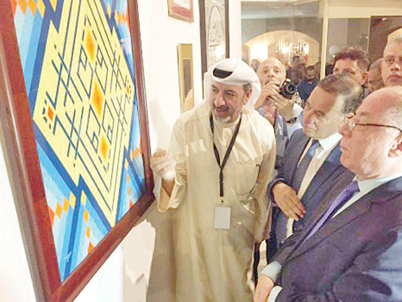 العلي خلال افتتاح ملتقى القاهرة لفن الخط العربي