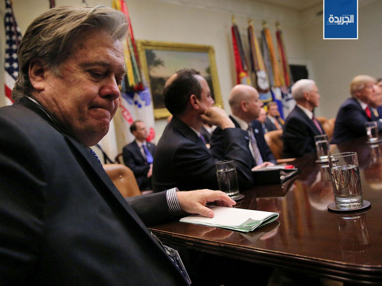 ستيف بانون في اجتماع سابق لفريق ترامب