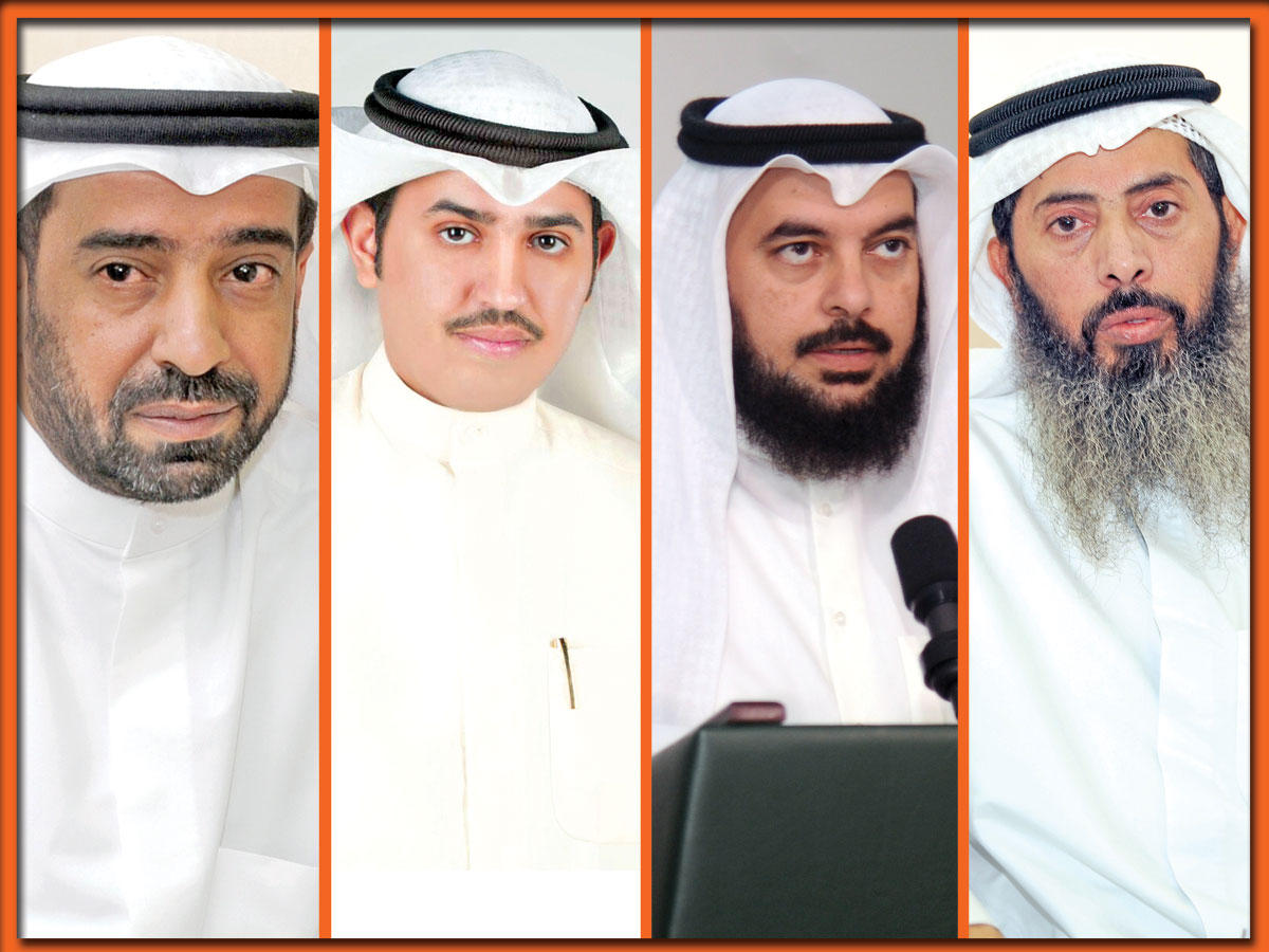 من يمين الصورة نايف المرداس , جمعان الحربش , ناصر الدوسري و حمود الخضير