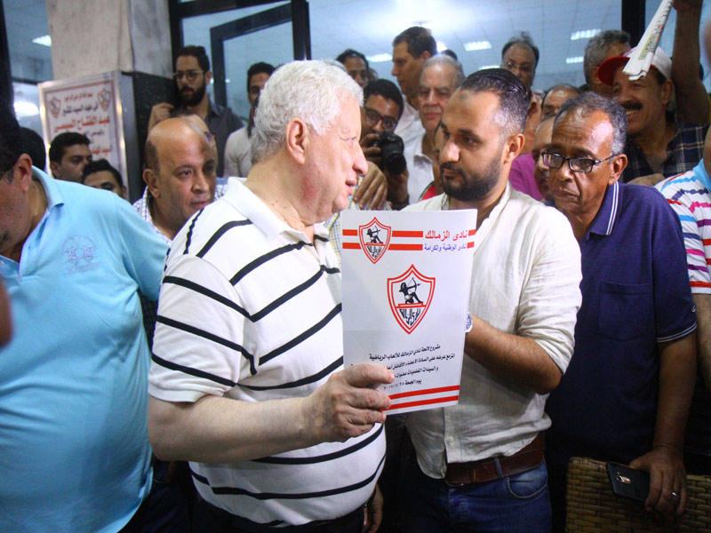 مرتضى منصور خلال الجمعية العمومية للزمالك