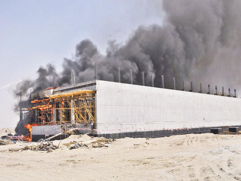 حادث حريق كبد