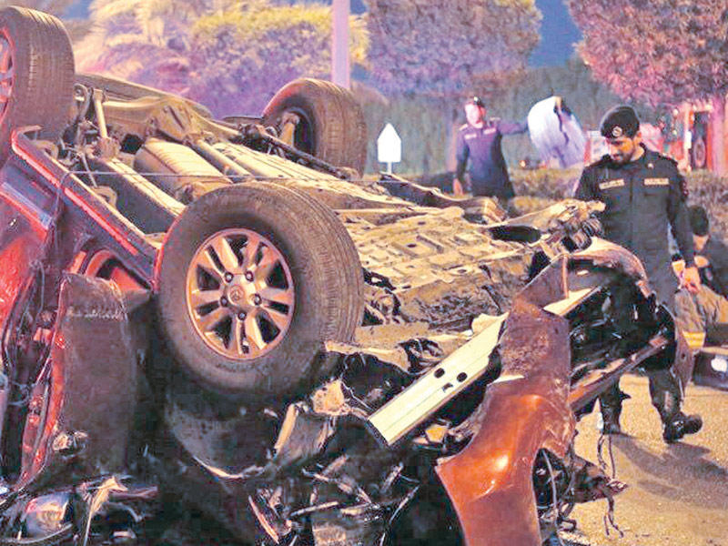 إحدى المركبات بعد الحادث