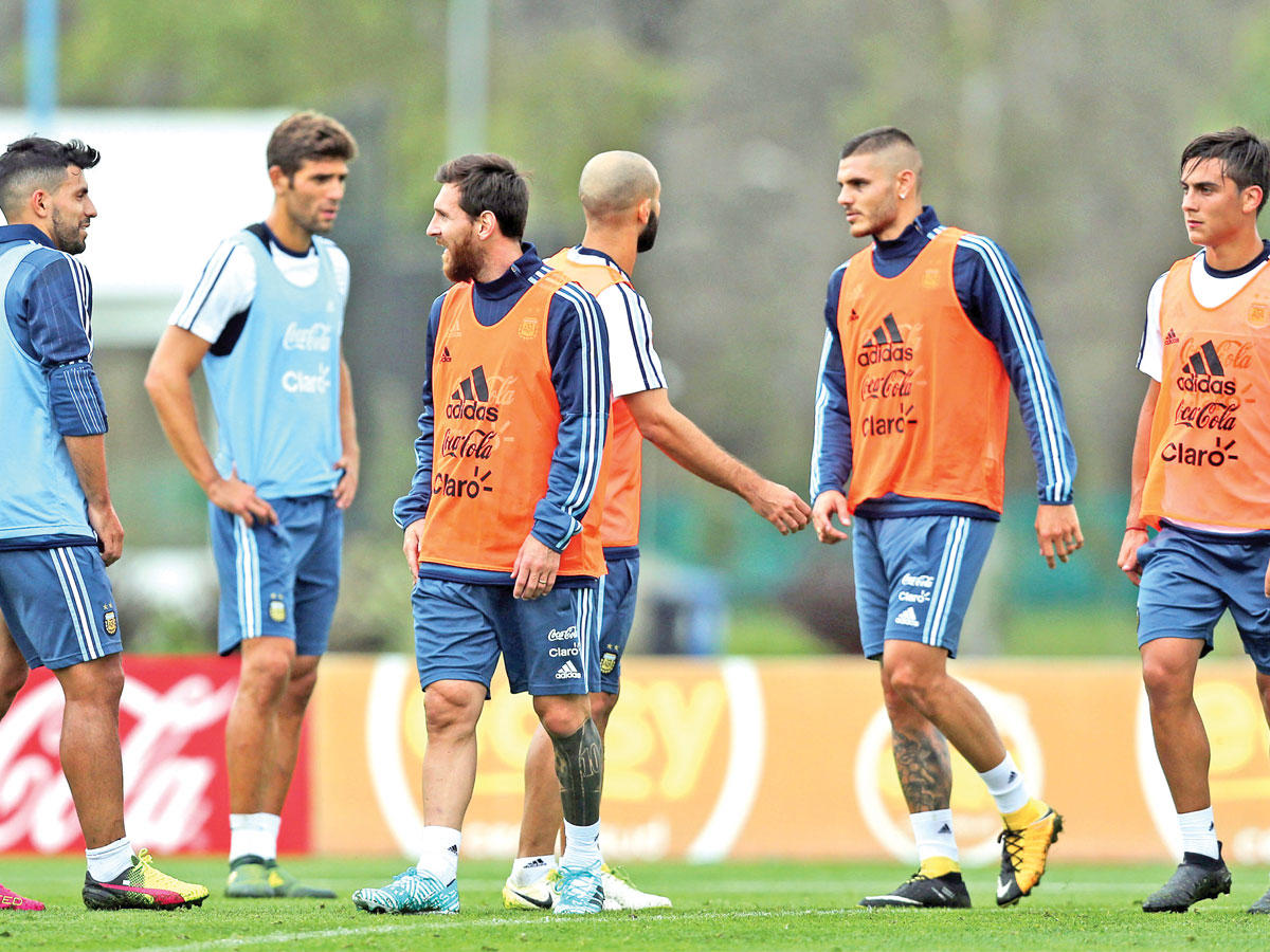 جانب من تدريبات المنتخب الأرجنتيني