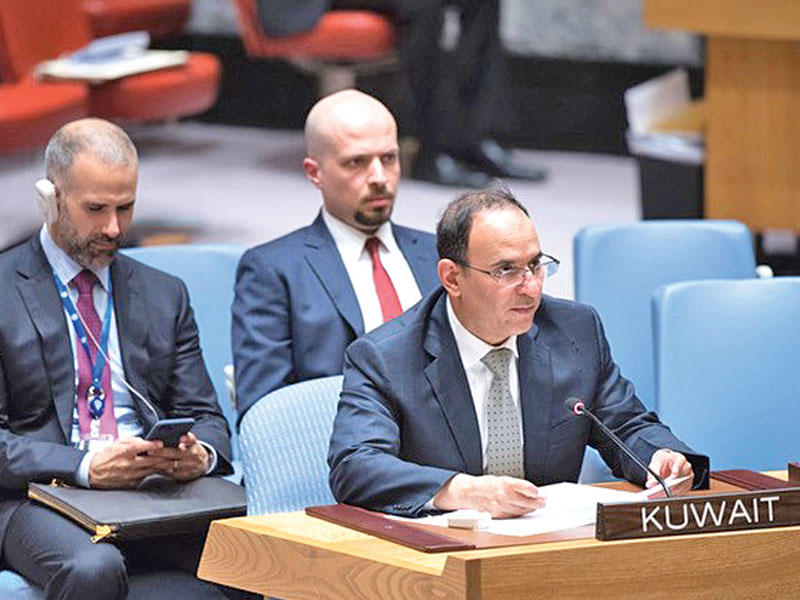 العتيبي يلقي كلمته امام جلسة مجلس الامنn