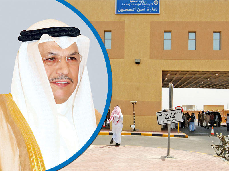 السجن المركزي وفي الاطار نائب رئيس مجلس الوزراء ووزير الداخلية الشيخ خالد الجراح الصباح