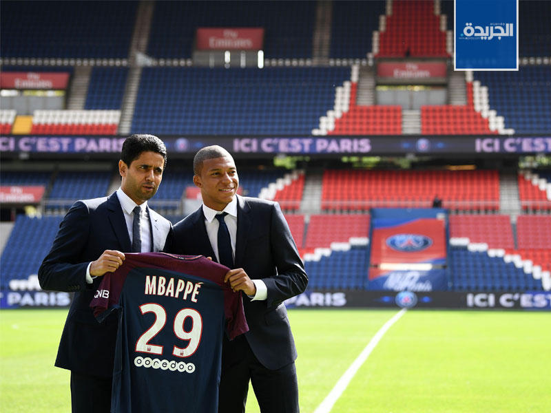 الخليفي خلال تقديم كيليان مبابي