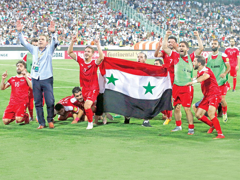 فرحة لاعبي المنتخب السوري