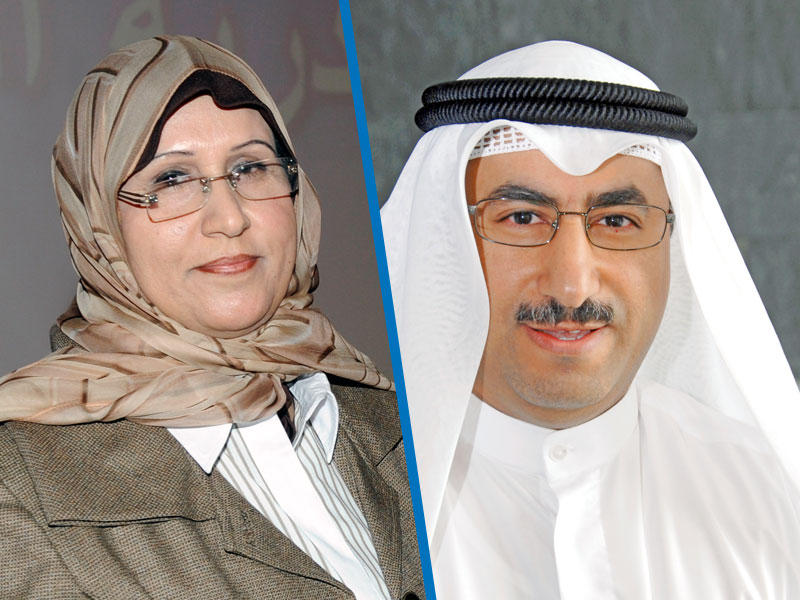  وزير التربية وزير التعليم العالي، د. محمد الفارس  - المديرة العامة لمنطقة العاصمة التعليمية بدرية الخالدي