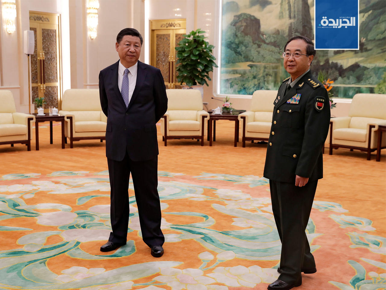 الرئيس الصيني شي جينبينغ ورئيس أركان الجيش الجنرال فانغ فنغوى 